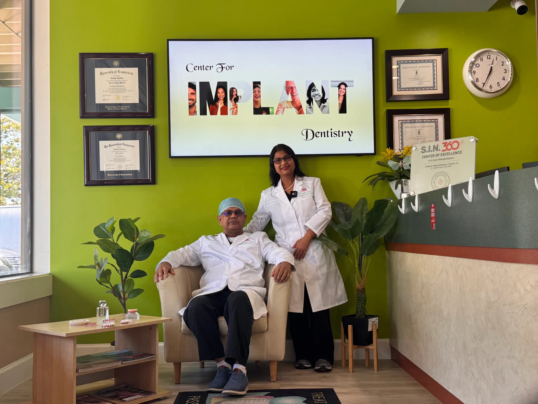 Dental implant reception area for Bay Area patients