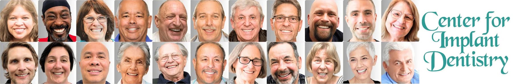 Dental implant patient smiling after smile restoration at Center for Implant Dentistry
