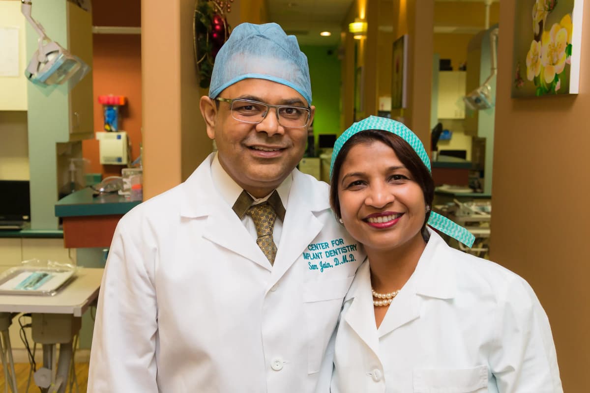 Dr. Sam Jain and Dr. Arpana Gupta — implant specialists serving San Jose patients