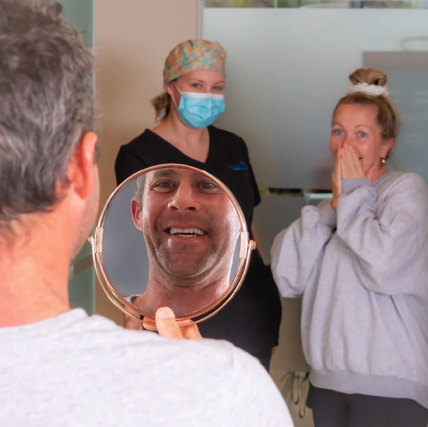 Happy patient enjoying life with dental implants